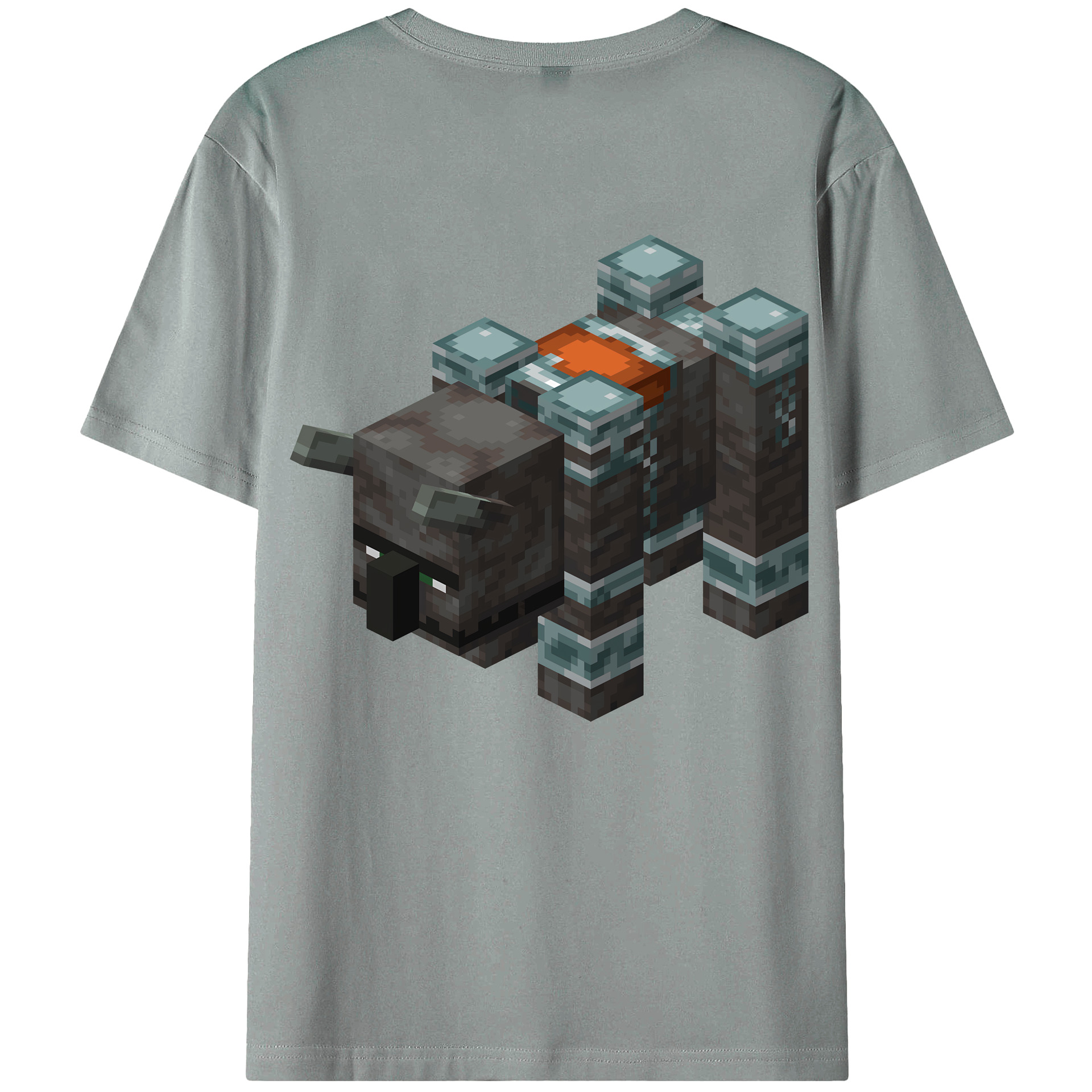 （画像用） マインクラフト ブロックの世界 Minecraft MC Block world 綿100％ メンズ半袖Tシャツ（バックプリント） 通気性